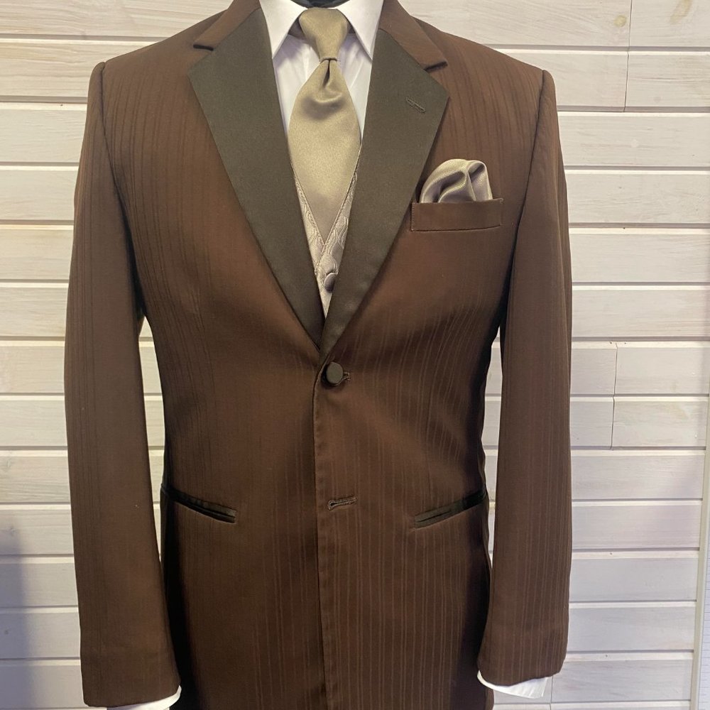 Men's and Boy's Chocolate Brown Business Formal Tuxedo Party Wedding Jacket